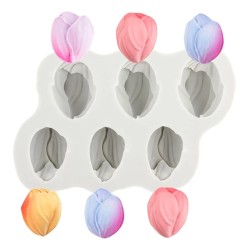 MOLDE TULIPANES PLANOS 6 CAVIDADES