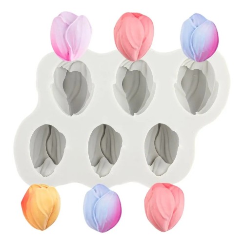 MOLDE TULIPANES PLANOS 6 CAVIDADES MOLDE TULIPANES PLANOS 6 CAVIDADES