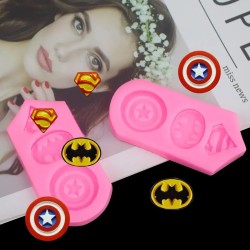 MOLDE LOGOS SUPER HEROES PEQUEÑOS PLANOS 3 CAVIDADES