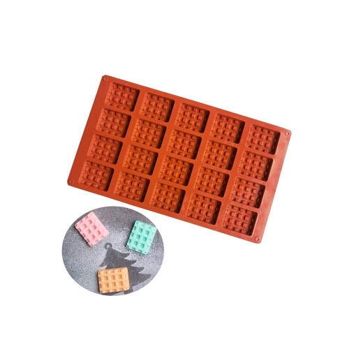 MOLDE DE WAFLES 20 CAVIDADES TABLETA O BARRA MOLDE DE WAFLES 20 CAVIDADES TABLETA O BARRA