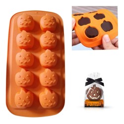 MOLDE CALABAZAS PEQUEÑAS HALLOWEN 10 CAVIDADES