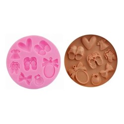 MOLDE PIEZAS DE BEBE MINI O CAVIDADES, LAZOS, ZAPATOS