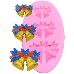 MOLDE CAMPANAS MINI 3 CAVIDADES PLANAS PEQUEÑAS