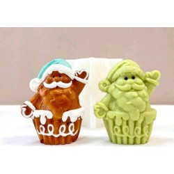 MOLDE CUPCAKE CON SANTA NAVIDAD