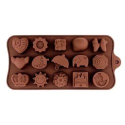 MOLDE VARIADO ELEFANTE, MARIPOSA, SOL, CORAZON, CORONA  PEQUEÑO