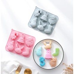 MOLDE NAVIDAD 6 CAVIDADES PLANAS VARIOS DISEÑOS