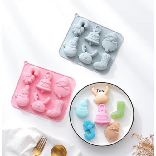 MOLDE NAVIDAD 6 CAVIDADES PLANAS VARIOS DISEÑOS MOLDE NAVIDAD 6 CAVIDADES PLANAS VARIOS DISEÑOS