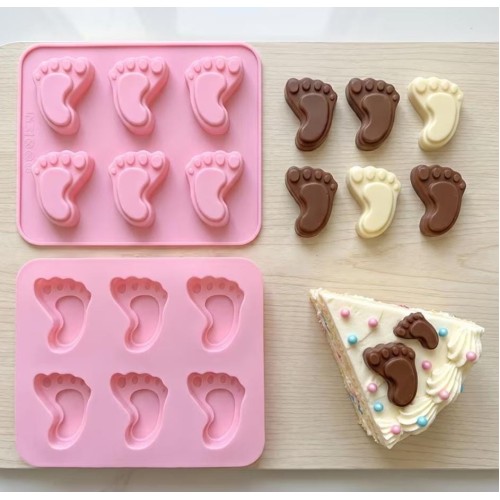 MOLDE PIES DE BEBE 6 CAVIDADES MOLDE PIES DE BEBE 6 CAVIDADES