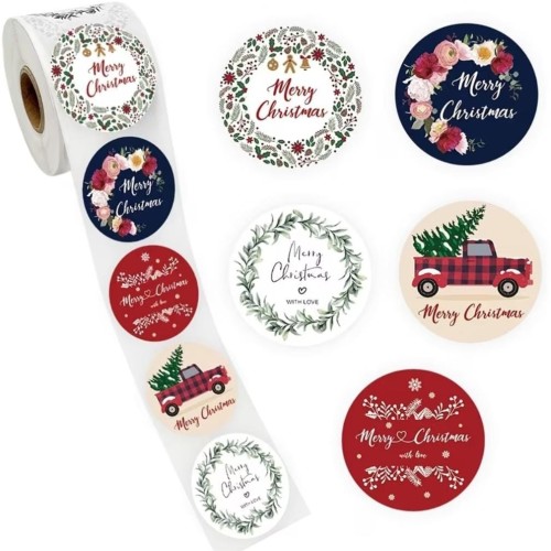 STICKER REDONDOS DE NAVIDAD 20 UNIDADES STICKER REDONDOS DE NAVIDAD 20 UNIDADES