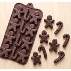 MOLDE NAVIDAD GALLETA Y BASTON 12 CAVIDADES