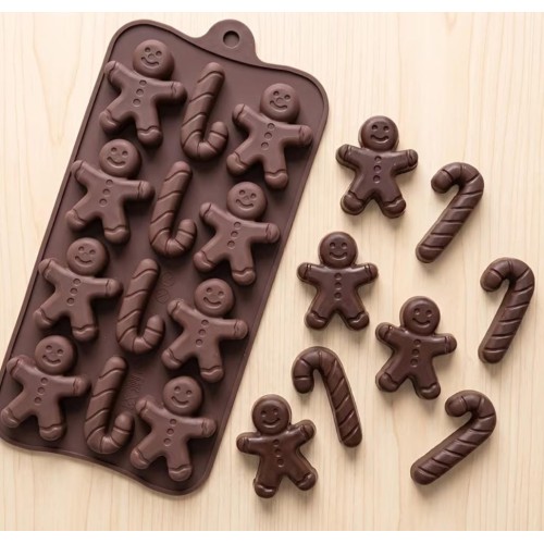 MOLDE NAVIDAD GALLETA Y BASTON 12 CAVIDADES MOLDE NAVIDAD GALLETA Y BASTON 12 CAVIDADES