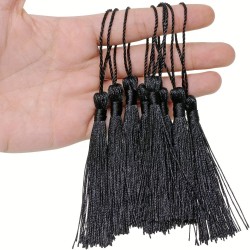 BORLAS COLGANTES LARGAS NEGRAS x 10 UNIDADES