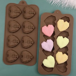 MOLDE CORAZONES DIAMANTADOS 8 CAVIDADES