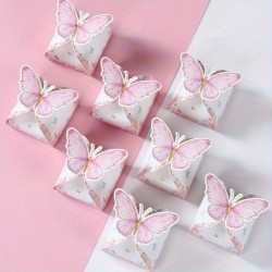 CAJAS PARA DECORACIONES O RECUERDOS DE OCASION MARIPOSA ROSADA