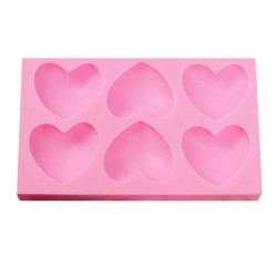 MOLDE CORAZONES PLANOS PEQUEÑOS 6 CAVIDADES