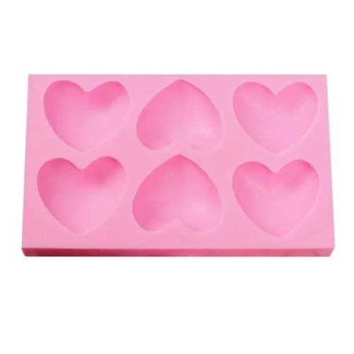 MOLDE CORAZONES PLANOS PEQUEÑOS 6 CAVIDADES MOLDE CORAZONES PLANOS PEQUEÑOS 6 CAVIDADES