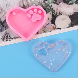 MOLDE CORAZON PLANO CON HUELLA PERRO