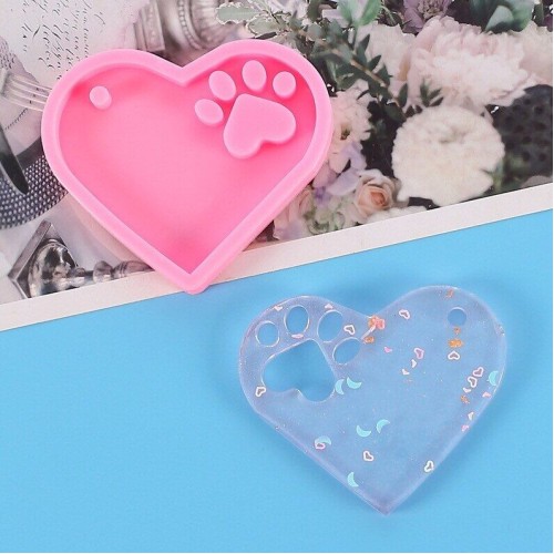 MOLDE CORAZON PLANO CON HUELLA PERRO