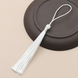 BORLAS COLGANTES LARGAS BLANCAS x 10 UNIDADES