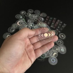 ETIQUETAS HOLOGRAFICAS PATRONES MISTICOS X 10 UNIDADES
