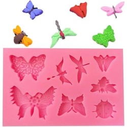 MOLDE MARIPOSAS PLANAS 8 CAVIDADES