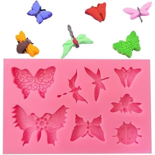 MOLDE MARIPOSAS PLANAS 8 CAVIDADES MOLDE MARIPOSAS PLANAS 8 CAVIDADES