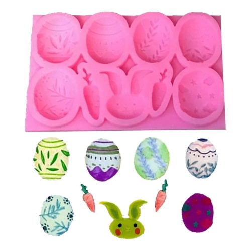 MOLDE HUEVOS DE PASCUA DISEÑOS 9 CAVIDADES MOLDE HUEVOS DE PASCUA DISEÑOS 9 CAVIDADES