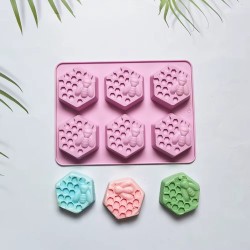 MOLDE JABONES ABEJA 6 CAVIDADES HEXAGONALES