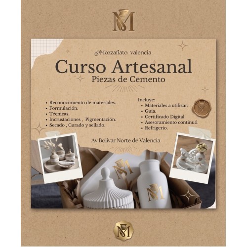 CURSO ARTESANAL PIEZAS DE CEMENTO