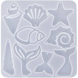 MOLDE FIGURAS MARINAS PLANAS 9 CAVIDADES