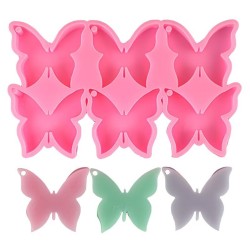 MOLDE MARIPOSAS PLANAS PARA LLAVEROS 6 CAVIDADES