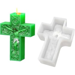 MOLDE CRUZ CON CRISTO FLORAL