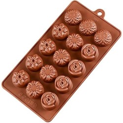 MOLDE FLORES VARIADAS 2D PEQUEÑAS 15 CAVIDADES MOLDE FLORES VARIADAS 2D PEQUEÑAS 15 CAVIDADES