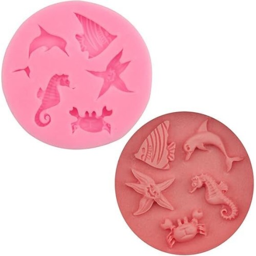 MOLDE MINI FIGURAS MARINAS PLANAS 5 CAVIDADES DELFIN MOLDE MINI FIGURAS MARINAS PLANAS 5 CAVIDADES DELFIN