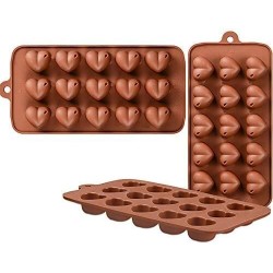MOLDE CORAZONES LISOS 15 CAVIDADES PEQUEÑOS