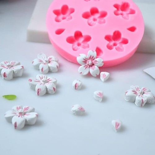 MOLDE MINI FLORES 5 PETALOS Y HOJA PEQUEÑO MOLDE MINI FLORES 5 PETALOS Y HOJA PEQUEÑO